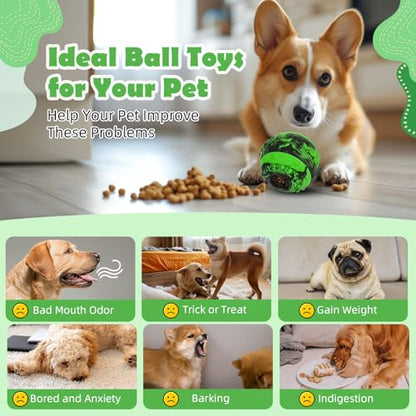 Dog Toys for Boredom - Frozen Treats Toy, Dog Toy Refillable Freezable Dog Food, Reduces Anxiety Chew Toy, Easy to Clean Interactive Dog Puzzle Toys, Treats Dispensing Dog Toys, 4-IN-1 Enrichment Toys - color: Green