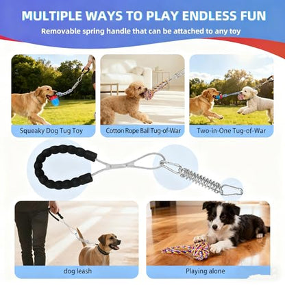 2pcs Dog Tug Toy with Handle - Indestructible Interactive Toy for Aggressive Chewers,Sound Dog Rope Training Toys for Small Dogs to Keep Them Busy,Red