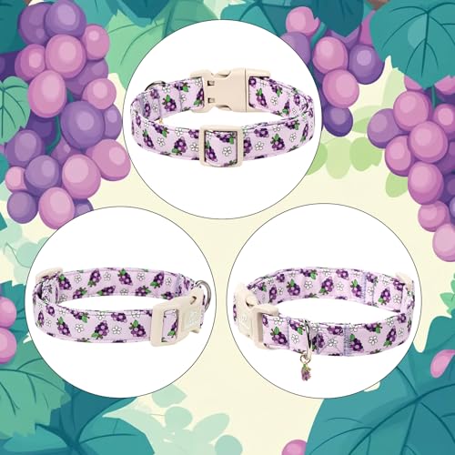 Summer Dog Collar Cute Grape Dog Collars for Puppy Small Dogs - Lightweight Adjustable Boy Girl Dogs Everyday Collar with Quick Release Buckle XS - color: Cute Grape, size: XS