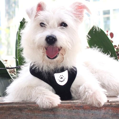 Pet Dog Vest Harnesses Puppy Cotton Polyester Adjustable Dog Mesh Harness Travel Chest Strap Vest Reflective (S, Black) - color: Black, size: S