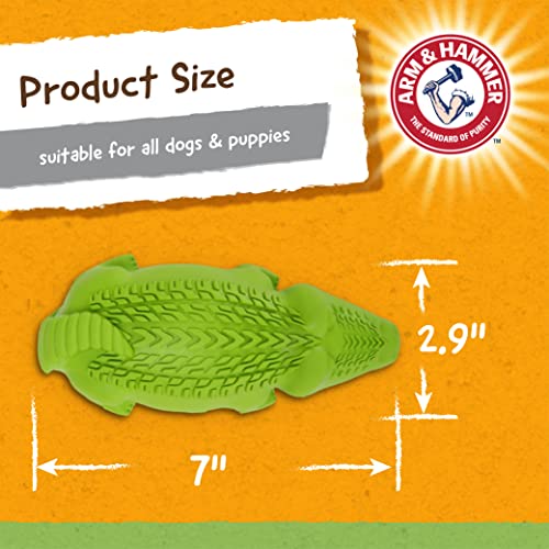 Arm & Hammer for Pets Super Treadz Gator Chew Toy - Best Chew Toys Reduce Plaque & Tartar Buildup Without Brushing - for Dogs up to 35 Lbs (Pack of 12) - size: Large (Pack of 12), style: Gator