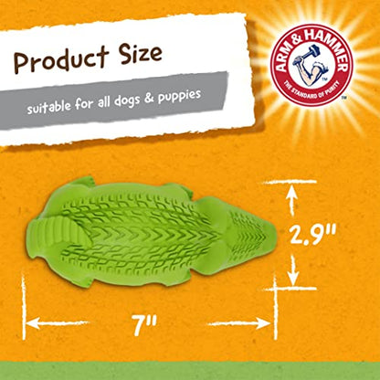 Arm & Hammer for Pets Super Treadz Gator Chew Toy - Best Chew Toys Reduce Plaque & Tartar Buildup Without Brushing - for Dogs up to 35 Lbs (Pack of 12) - size: Large (Pack of 12), style: Gator
