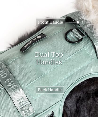 2026 New Edition, Fei & Eve MagEase Dog Harness - Instant Magnetic Buckle | 3-Point No-Pull Control | Heavy-Duty 900D Nylon | Dual Safety Handles | Breathable Mesh | Adjustable Fit | X-Large,Green - color: Glacier Green, size: XL