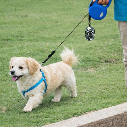 Dog Poop Bag Holder Leash Attachment, Dog Waste Bag Dispenser Zippered Pouch, Fits Any Dog Leash, Includes Free Roll of Dog Bags, Poop Bag Dispenser - 2 Packs, Mixed Cyan&Flower - color: Cyan&Flower