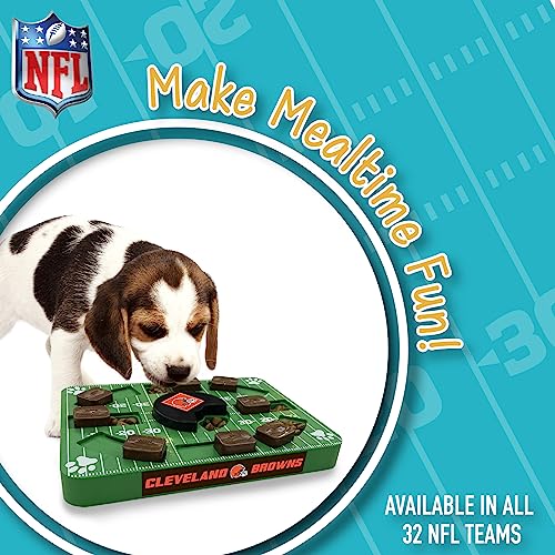 Pets First NFL Cleveland Browns Puzzle Treat Dog Toy - Interactive Toy for Dogs - color: CLEVELAND BROWNS, size: Standard