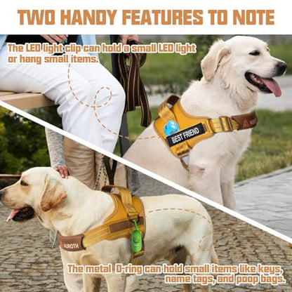 AUROTH Dog Harness and Leash Set, Soft Padded Service Vest Harness with 5.25FT Dog Leash, Easy On Pet Vest, Adjustable Reflective No Pull Dog Harnes Medium Sized, Easy Walking and Training - color: Turmeric, size: Medium