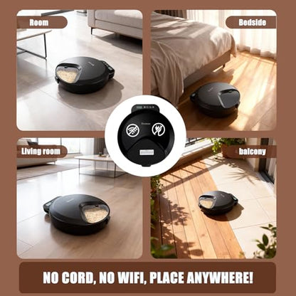Automatic Wet Food Cat Feeder, Auto Refrigerated Wet Foods Feeder for Cats Dogs 4 Meal Timed Fresh Foods Dispenser with 2 Ice Packs Small Pet Feeders for Kitty Puppy Automatic Cat Dog Food Bowl Black - color: Black