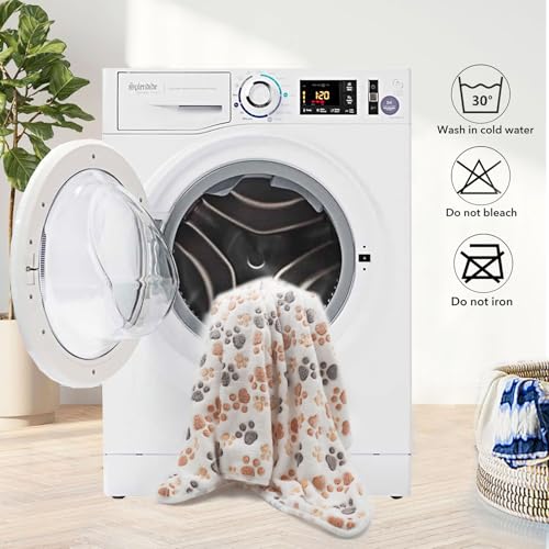 1 Pack 3 Puppy Dog Blankets Super Soft Warm Sleep Mat Fluffy Premium Fleece Pet Blanket Flannel Throw for Dog Puppy Cat - White Paw Print Medium(29"x20") - color: White-paw(pack of 3), size: Medium(29"x20")