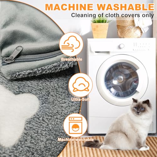 Bestio Dog Heating Pad,28x18 in Heated Dog Bed with Constant Heat & Auto Modes，MET&UL Certified Pet Heating Pad,Chew-Resistant Cord,Waterproof Washable Cover-Gray - size: 28.0"L x 18.0"W x 0.5"Th