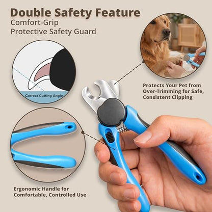 LED Dog Nail Clipper with Light & Trimmers & Protective Guard, Quick Sensor, Extra Sharp for Thick Nails, Suitable for Large & Small Dogs and Cats - size: Medium-Large without LED