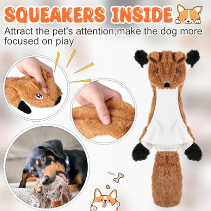 Outus 20 Pcs No Stuffing Dog Squeaky Toys Bulk for Aggressive Chewers, Crinkle Teething Chew Plush Toys for Small Medium Large Pet Gift, 20 Styles(Classic Style) - style: Classic Style
