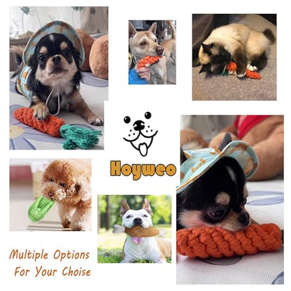3PCS Natural Cotton Rope Toys for Small Dogs and Puppies, Dog Dental Care Chew Toys for Teething,Anxiety Relief, Helps Clean Teeth & Prevent Furniture Destruction(Chicken Leg Set) - color: Style D(Chicken Leg Set)