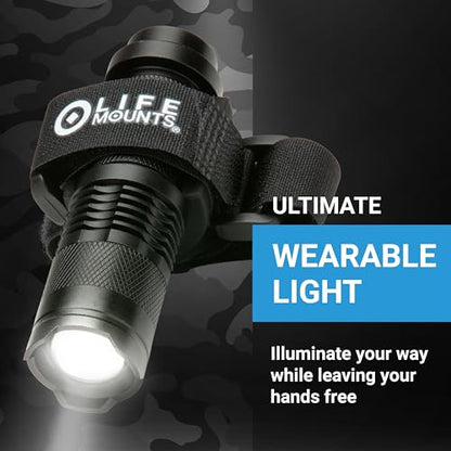 Life Mounts Wearable LED Tactical Shoulder Light - 100-Lumen White LED - Weatherproof for Tactical Vest - Adjustable Focus Flashlight Mount Strap - color: White LED, size: 3.5"x1.5" - Wearable Tactical Light
