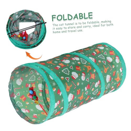 SUPVOX Foldable Cat Tunnel Cube with Bell Ball Breathable Collapsible Kitten Playhouse for Indoor and Outdoor Use Interactive Pet Hideout and Resting Bed for Cats and Kittens