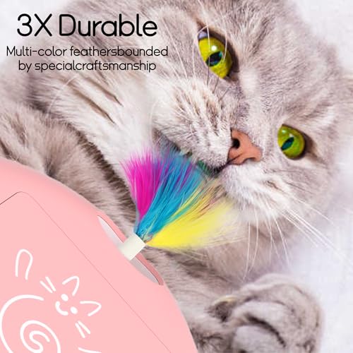 Feather Replacement for Cat Toys，3pcs Rainbow Feather, Replace The Silicone end - size: 3