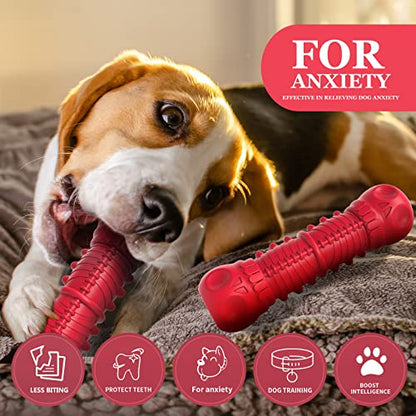 ZIKATON Dog Squeaky Toys for Aggressive Chewers, Durable Chew Toys for Large Medium Breed Dog, Dog Toys, Tough Durable Dogs Toys with Natural Rubber - color: A Red