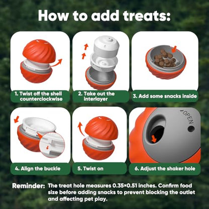 Zoomie 2.0 Buddy Interactive Dog Toys, Treat Dispensing Dog Puzzle Toy for Small, Medium, Large Dogs – Enrichment Toys for Dogs, Dog Feeder Puzzle Toy, Fun Dog Toys to Keep Them Busy and Engaged - color: Feeding-orange