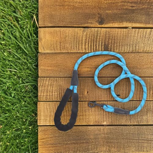 Toyvian Reflective Dog Leash Rope with Padded Handle, Heavy Duty Nylon 1.2cm X 150cm, Outdoor Walking Traction Leash for Small to Large Dogs