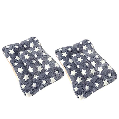 2 Pcs Pet Bed Mats. Ultra Soft Pet (Dog/Cat) Bed with Cute Prints. Reversible Faux Lambswool Kennel Pad for Medium Small Dogs and Cats. Machine Washable Pet Bed. - size: 31.5"l X 22.4"w X 1.2"th