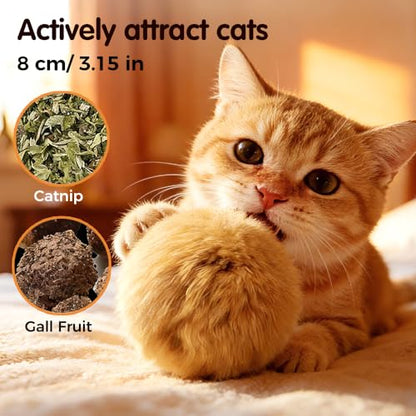 3 Pcs Rabbit Fur Ball Cat Toys, 2026 New Soft Cat Toy Rabbit Fur Ball, Washable Fluffy Catnip Toy Ball for Indoor, Interactive Fun to Chase Cat Exercise Ball for Hunting