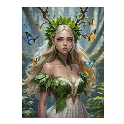 Green Elf Girl 1000-Piece Wooden Jigsaw Puzzle, Whimsical Elf Scene, Relaxing Puzzle Time, Fun for Teens and Adults - color: #9