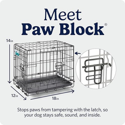 MidWest Homes for Pets 18-Inch iCrate for Tiny Breeds, Up to 10 lbs, Single Door Folding Dog Crate with Divider Panel, Leak-Proof Tray & Secure Latch, Portable, Durable & Easy to Assemble - size: 18.0"L x 12.0"W x 14.0"H