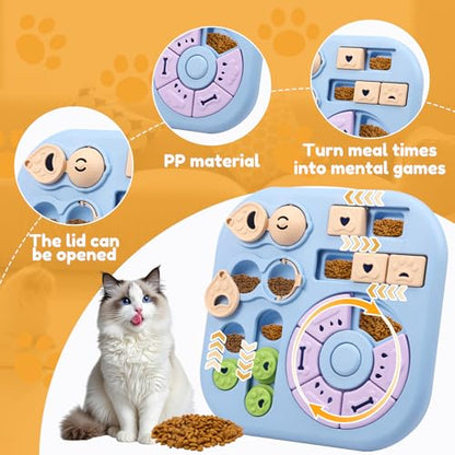 Interactive Dog Puzzle Toys Interactive Treat Dispensing Slow Feeder for Training and Mental Stimulating Dog Enrichment Toys, Dogs Puzzles for Smart Dogs Puppy Cats Pet(Blue) - color: blue