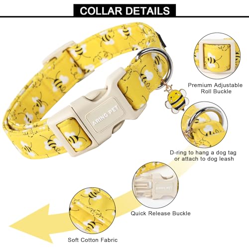 ARING PET Bees Dog Collar, Cute Spring Summer Yellow Bee Pet Collars for Puppy Small Medium Large Boy Girl Dogs-XS - color: Bees-Yellow, size: X-Small