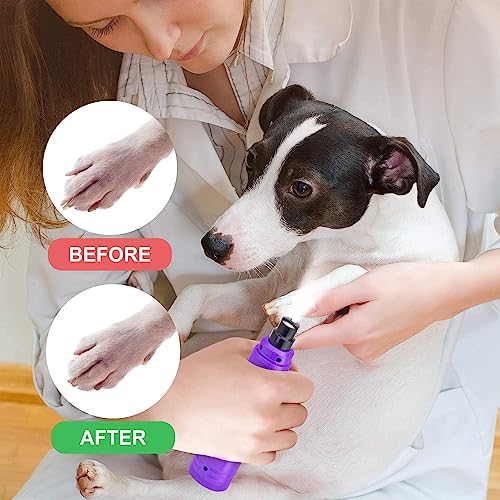 Casfuy Dog Nail Grinder with LED Light - Upgraded 2-Speed Electric Pet Nail Trimmer Powerful Painless Paws Grooming & Smoothing for Small Medium Large Dogs & Cats (Purple) - color: Purple