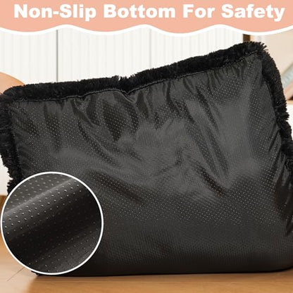 Bedfolks Waterproof Dog Crate Pad, Plush Dog Kennel Bed with Removable Cover, Faux Fur, Washable, 21"x13", Black - color: Solid Black, size: X-Small(21x13'')