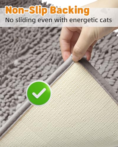 Cat Litter Mat Litter Trapping Mat, 22"x15" Plush Cat Litter Rug Catcher, Easy to Clean, Machine Washable - color: Gray, size: Medium