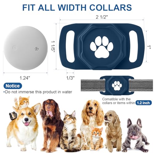 Smart Pet Tracker for Collar - Dog Trackers Pet Location Tracker with Holder, No Monthly Fee, Anti-Lost Tracking Device for Pets, Luggage, Bag Straps, Compatible with Google Android Only(Not for iOS) - color: Blue