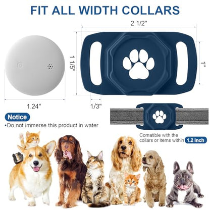 Smart Pet Tracker for Collar - Dog Trackers Pet Location Tracker with Holder, No Monthly Fee, Anti-Lost Tracking Device for Pets, Luggage, Bag Straps, Compatible with Google Android Only(Not for iOS) - color: Blue