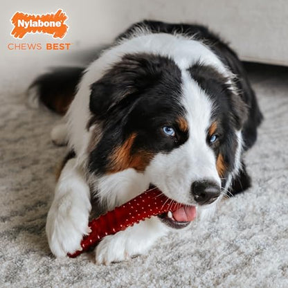 Nylabone Textured Bone Power Chew Toy for Dogs, Durable & Tough Dog Toys for Aggressive Chewers, Basted Blast Bacon and Steak Flavor, X-Large Dogs - 50+ lbs, 1 Count - size: X-Large