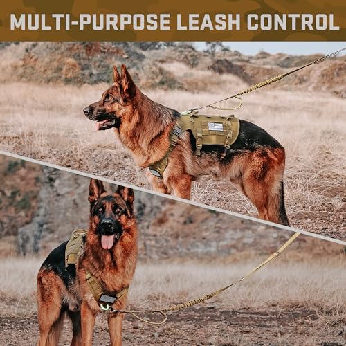Dog Harness Medium Sized,Tactical Dog Harness with Handle,No Pull Military Style Service Dog Vest with Pockets Adjustable for Medium Dogs,Brown,Chest 17-25" - color: Brown, size: S:Chest 17-25",Fit 20-35lbs