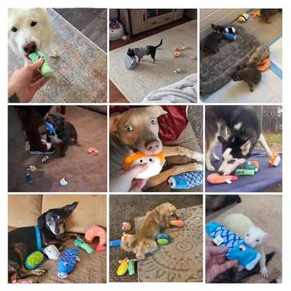 Nocciola 10 PC Sushi Squeaky Small Dog Toys, Cute Stuffed Puppy Toys with Bag, Plush Dog Squeaky Toy for Small Medium to Keep Them Busy - style: Sushi Dog Toys