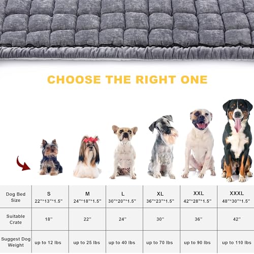 Dog Bed Mats Crate Pad for Small, Medium, Large Dogs, Washable Anti-Slip Pet Bed Mats, Cozy Warm Cat Beds Sleeping Pad (Grey, 48.0" L x 30.0" W x 1.5" Th) - color: Grey, size: 48.0"L x 30.0"W x 1.5"Th