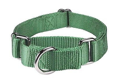 Mikivery Martingale Dog Collar Nylon Adjustable and Safety Training Metal Buckle Dogs Collars for Small Medium and Large Breed(Emerald,L) - color: Emerald, size: L