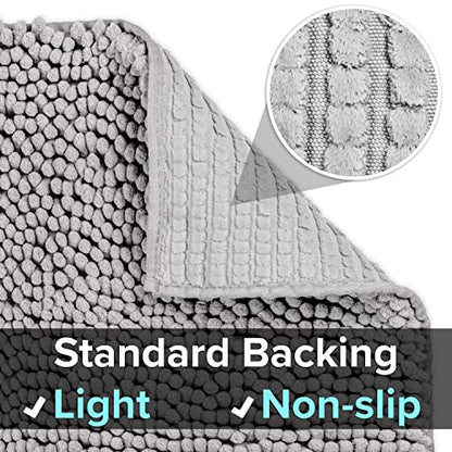 CatGuru Cat Litter Mat, Medium, Extra Large, XXL, Waterproof Litter Box Mat, Non Slip Kitty Litter Mat, Machine Washable Litter Trapping Mat, Soft Litter Tray, Cat Stuff (Medium, Grey/Standard) - color: Gray/ Standard