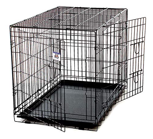 Pet Lodge® Wire Dog Crate | Small Pet Carrier | Easy to Clean | Multi-Functional Pet Crate | Double Door Crate | Great for Pets Up to 100lbs | X-Large - size: 42.4"L x 27.3"W x 29.0"H