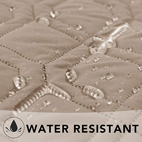 Ameritex Waterproof Dog Bed Cover Pet Blanket for Furniture Bed Couch Sofa Reversible - color: Cream+beige, size: 52x82 Inch (Pack of 1)