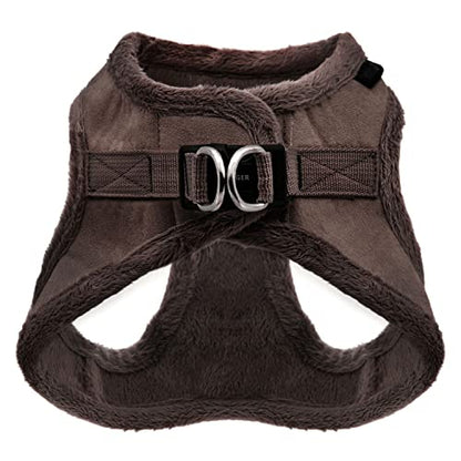 Voyager Step-in Plush Dog Harness – Soft Plush, Step in Vest Harness for Small and Medium Dogs by Best Pet Supplies - Chocolate Suede, XL (Chest: 20.5-23") (Pack of 2) - color: Chocolate Suede, size: XL (Pack of 2)