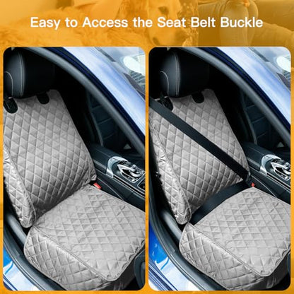 PETICON Waterproof Front Seat Car Cover, Full Protection Dog Car Seat Cover with Side Flaps, Nonslip Scratchproof Front Seat Cover Fits for Cars, Trucks, SUVs, Jeep, Gray (Gray) - color: gray