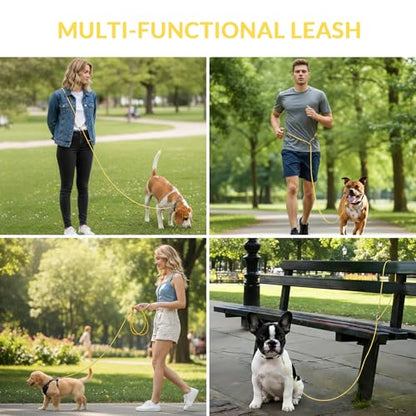 8.2ft Hands Free Dog Leash,Versatile Waist & Crossbody Lead for Medium Dogs,Waterproof & Adjustable for Running Jogging Walking, 360° Swivel Metal Buckle (Yellow) - color: Yellow