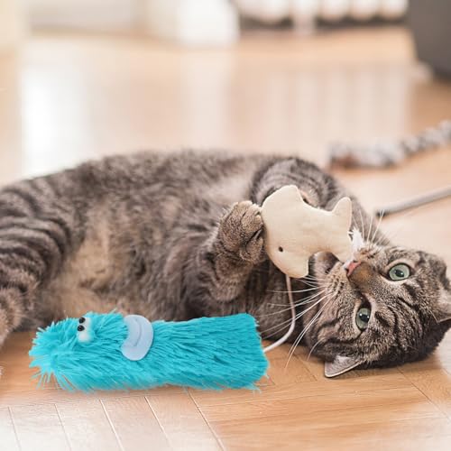 Happyyami Interactive Catnip Plush for Cats and Kittens Chew Pillow Sturdy Indoor Catnip for Teething and Play