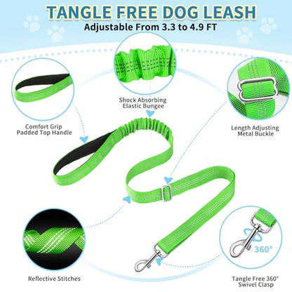 SlowTon No Pull Small Dog Harness and Leash Set, Puppy Soft Vest Harness Neck & Chest Adjustable, Reflective Lightweight Harness & Anti-Twist Pet Lead Combo for Small Medium Dogs (G-Front Clip,XXS) - color: B-Light Green - With Front Clip, size: XX-Small