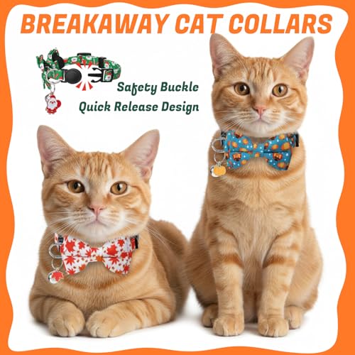 18 Pcs Holiday Cat Collars Breakaway 4th of July Cat Collars with Bowtie Adjustable Kitten Collar with Plastic Buckle for Holiday Pet Cat Costume - color: Bowtie