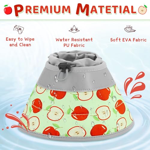 Cat Cone Collar Soft to Stop Licking, Adjustable, Foldable Lightweight Kitten Cones After Surgery Recovery for Cats & Kittens, Cat Cone Alternative, Easy Eating (Apple Red, M) - color: AppleRed, size: M