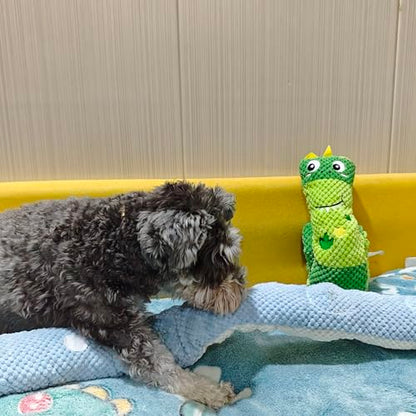 Hide and Seek Plush Dog Toys for Small Medium Dogs, Long Foldable Squeaky Chew Pet Toys with Sounder, Interactive Puzzle Treat Dispensing Machine, Tug of War Snuffle for Indoor Play (Rabbit) - color: Blue Rabbit