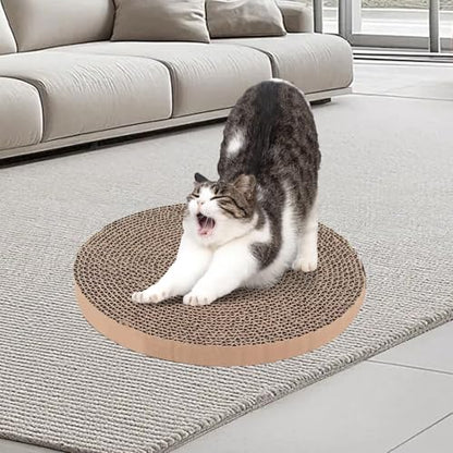 Extra Large Round Cat Scratcher Refill Pads - 15.7 Inch Diameter, 1 Inch Thick, Cardboard Scratching Board Replacement for Cats, 4 Pack - color: 4-Pack Refills